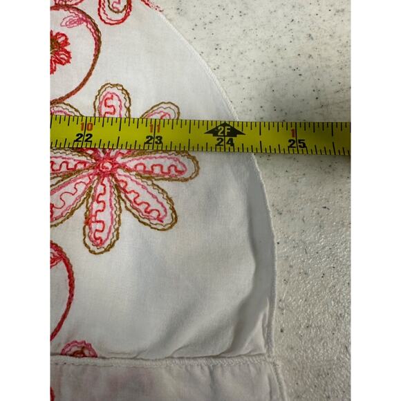 Johnny Cotton Womens Shirt S Button Up Colorful Embroidered White Floral LS D25 - Picture 6 of 6